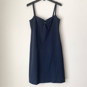 princess polly baby blue dress Loft Women's Dress - Relaxed - White W Blue Stripes - Mediun - Mid Length -  RN 58719 - Great Condition - Lovely Vintage Gem!!